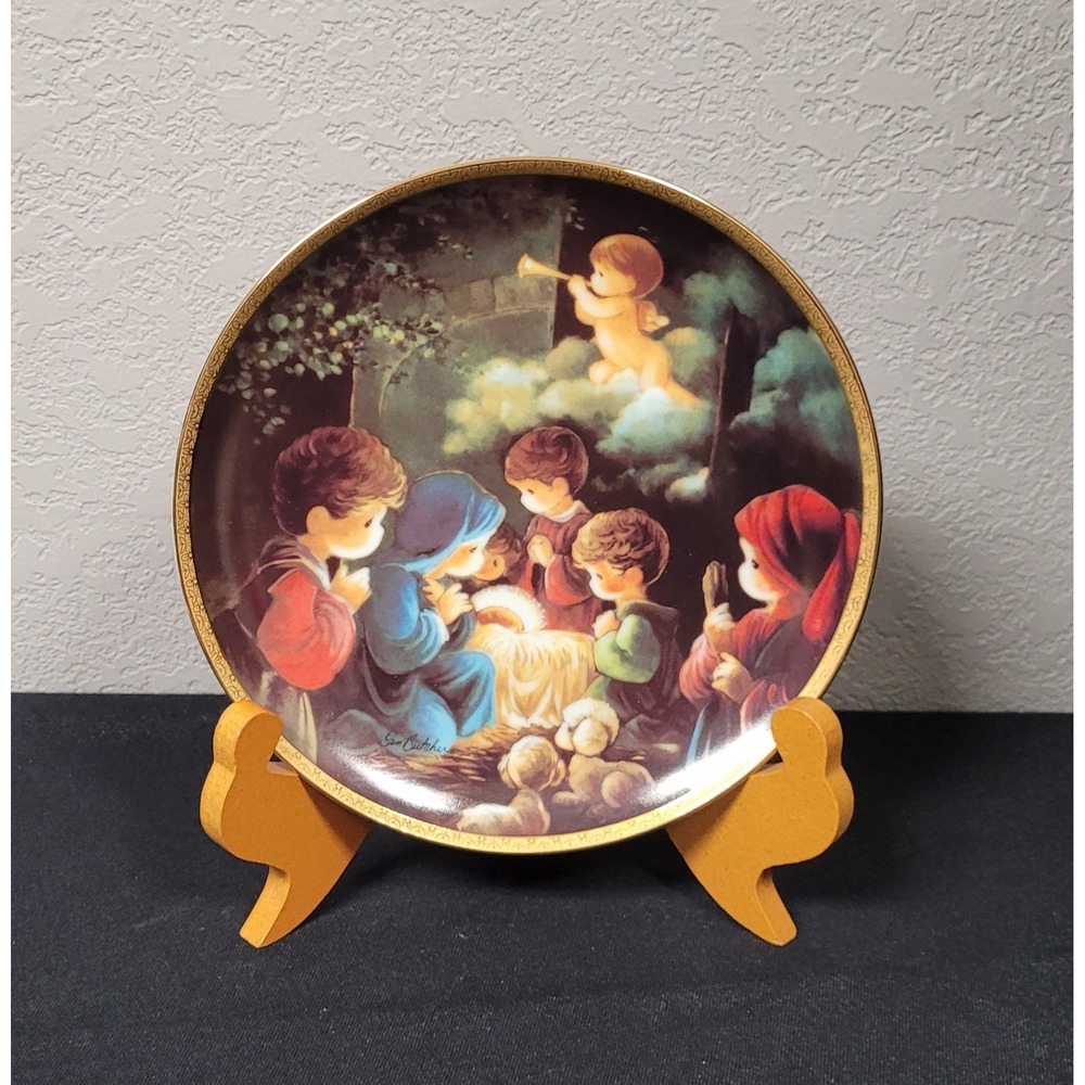 Precious Moments "Come Let Us Adore Him" Nativity Collector Plate Vintage 1991